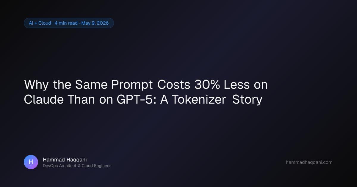 Why the Same Prompt Costs 30% Less on Claude Than on GPT-5: A Tokenizer ...