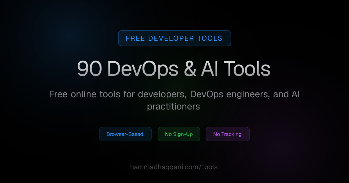 86 Free AI & DevOps Tools | Browser-Based, No Sign-Up | Hammad Haqqani