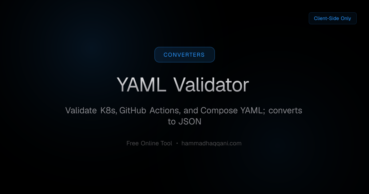 YAML Validator | Free Converters Tool | Hammad Haqqani
